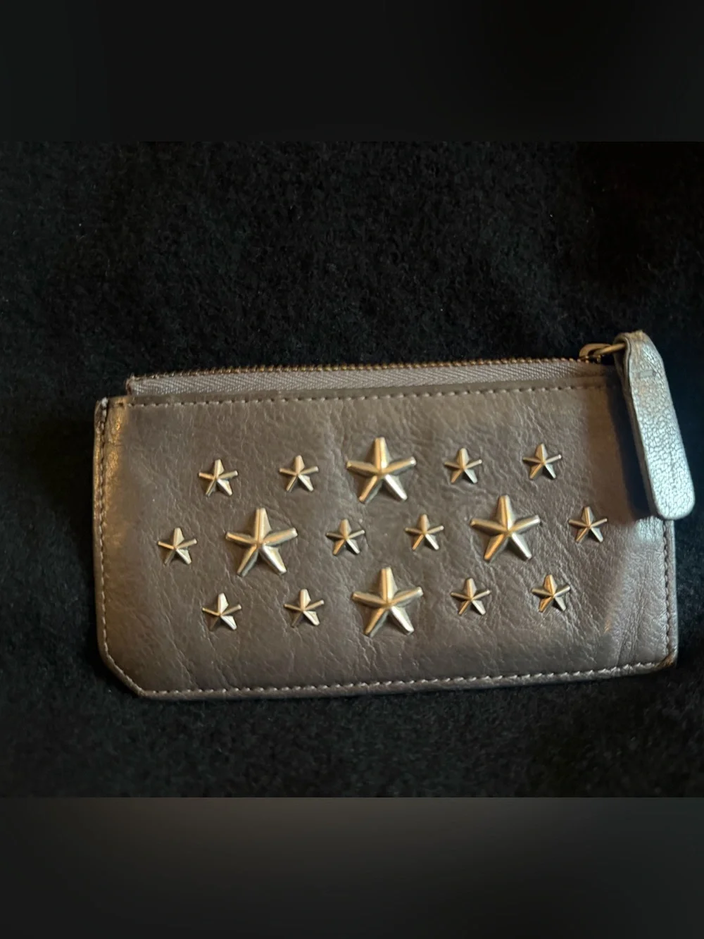 Jimmy Choo Leather Card Holder With Star Studs